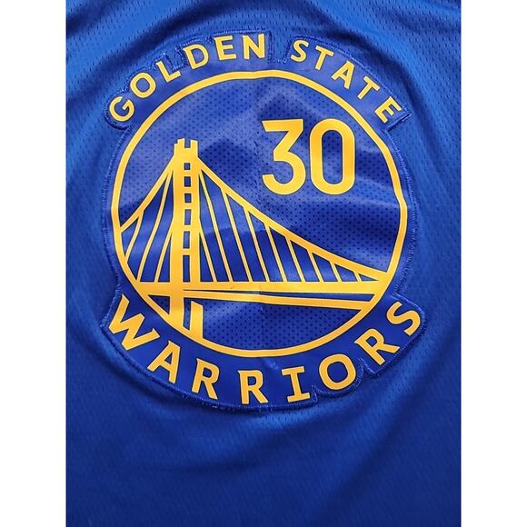 Rare Nike Warriors Stephen Curry #30 Icon Edition Youth Med Blue Jersey EUC 50 - Picture 4 of 11